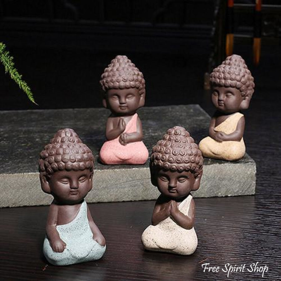 Little Buddha Statue in Ceramic - 4 colours - Free Spirit Shop