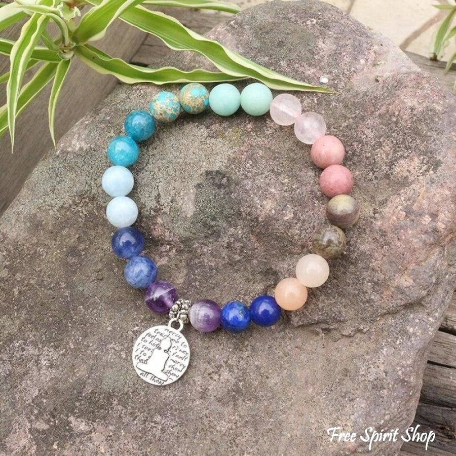 Multi Gemstone Chakra Bead Bracelet - Free Spirit Shop