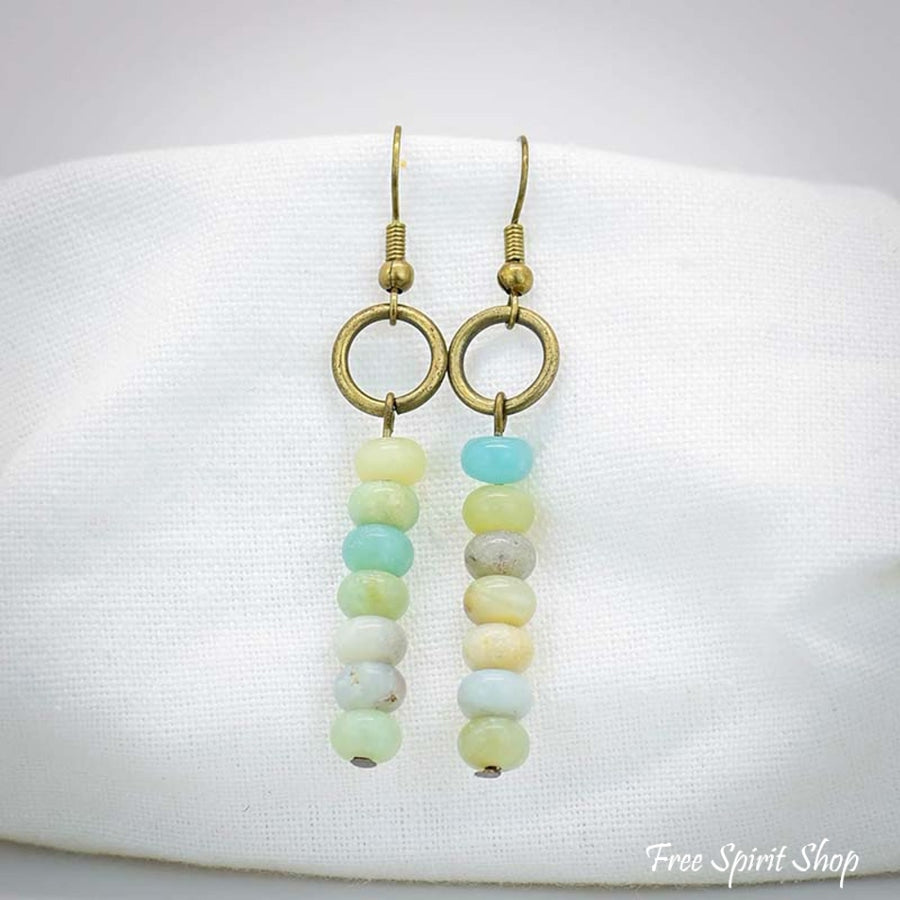 Natural Amazonite Circle Earrings - Free Spirit Shop