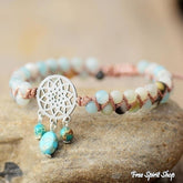 Natural Amazonite Dream Catcher Bead Bracelet - Free Spirit Shop