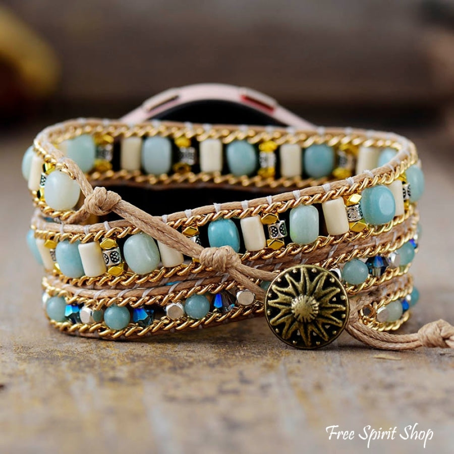 Natural Amazonite Samsung Galaxy 4 & 5 Watch Band - Free Spirit Shop