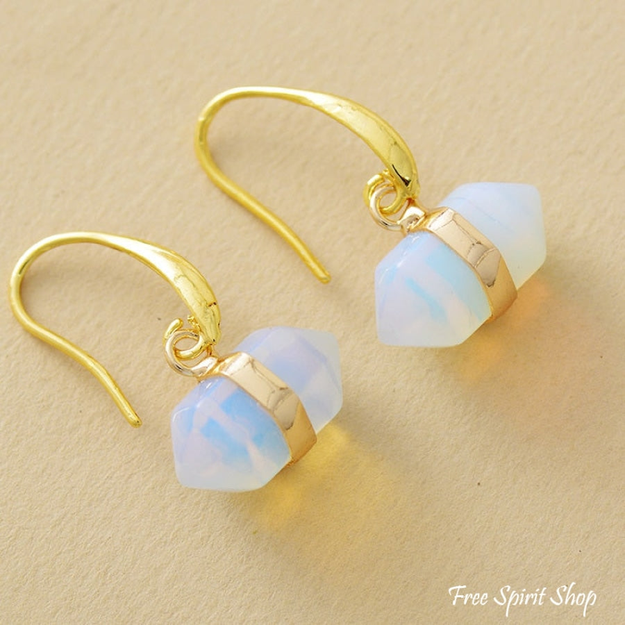 Natural Amethyst Hexagonal Earrings - Free Spirit Shop