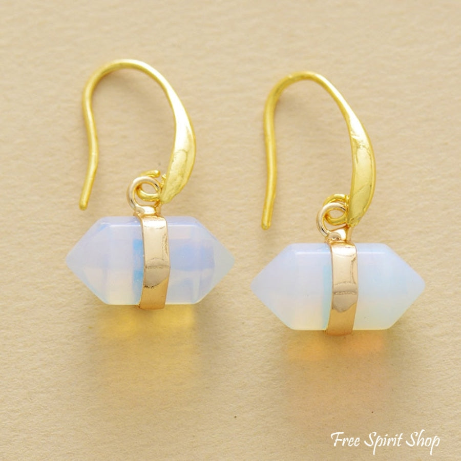 Natural Amethyst Hexagonal Earrings - Free Spirit Shop