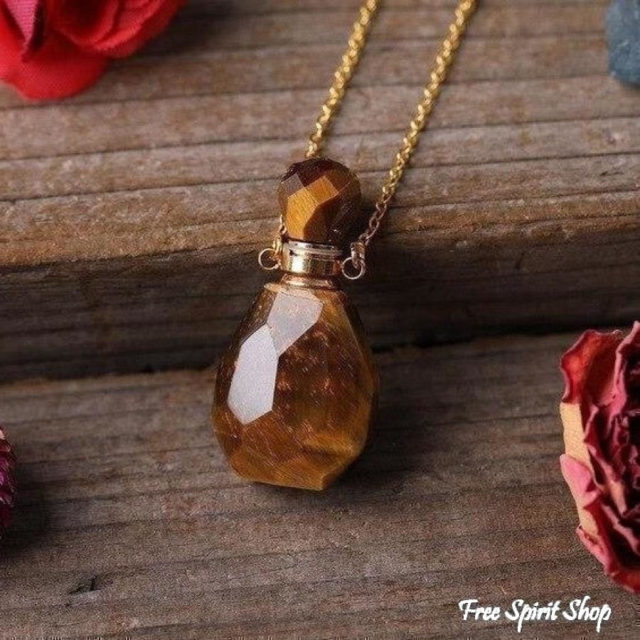 Natural Healing Crystal Perfume Bottle Necklace - Free Spirit Shop