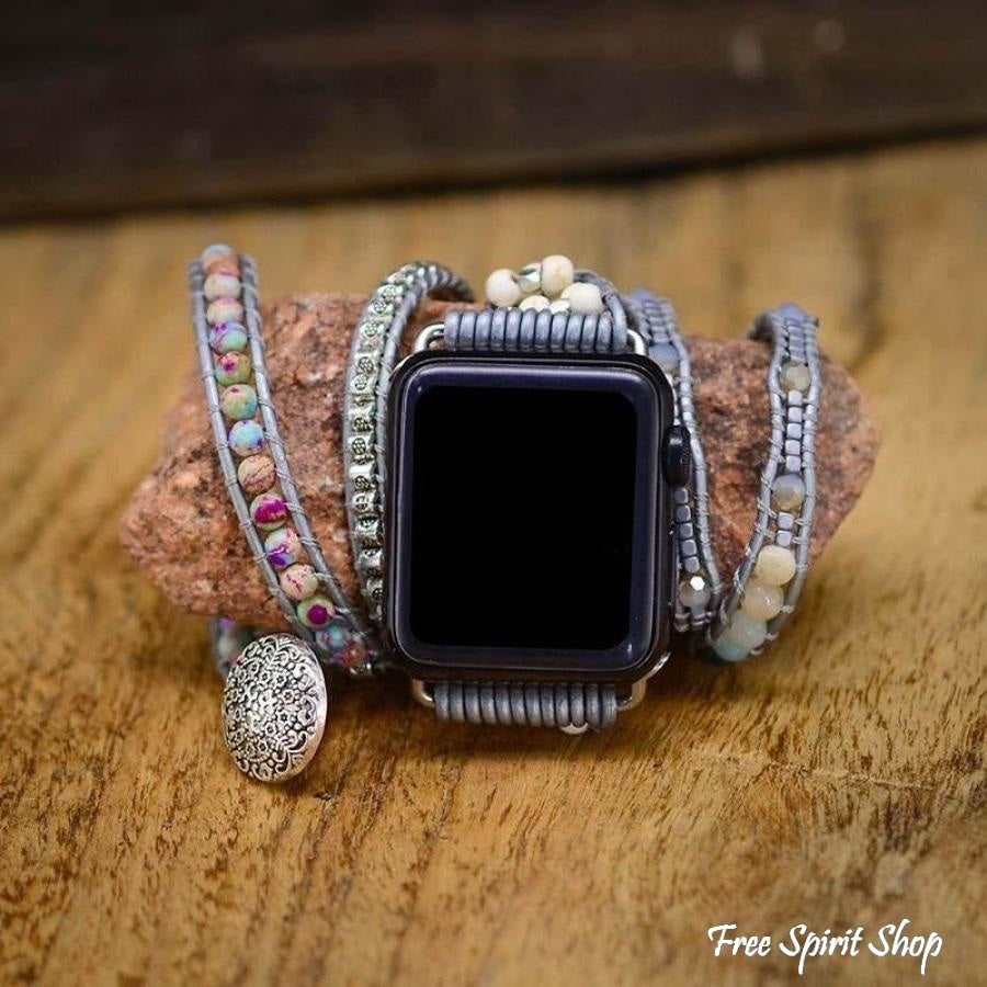 Natural Jasper & Amazonite Apple Watch Band - Free Spirit Shop