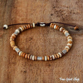 Natural Jasper Disc Beaded Bracelet - Free Spirit Shop