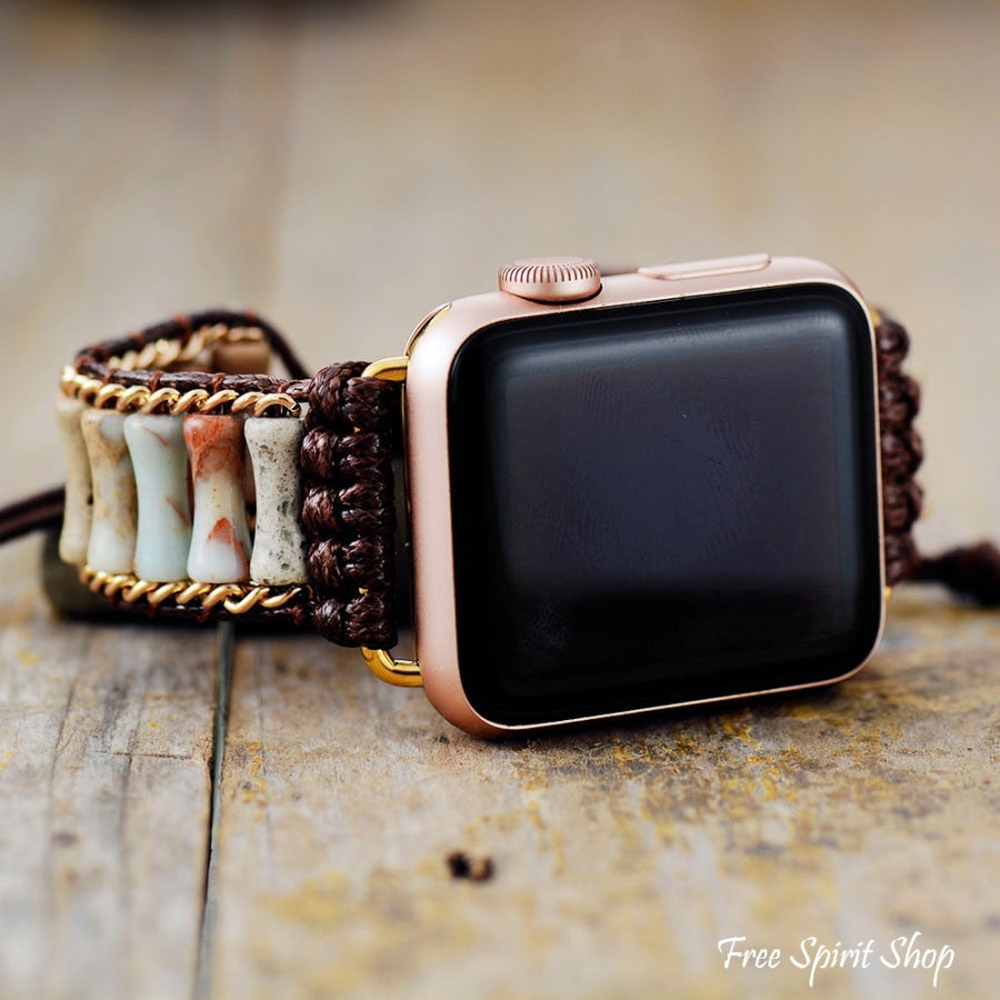 Natural King Jasper Stone Apple Watch Band - Free Spirit Shop
