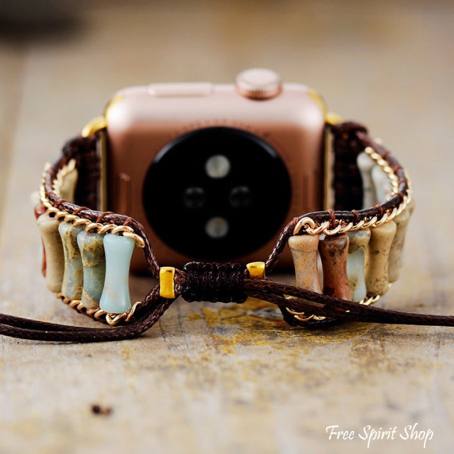 Natural King Jasper Stone Apple Watch Band - Free Spirit Shop