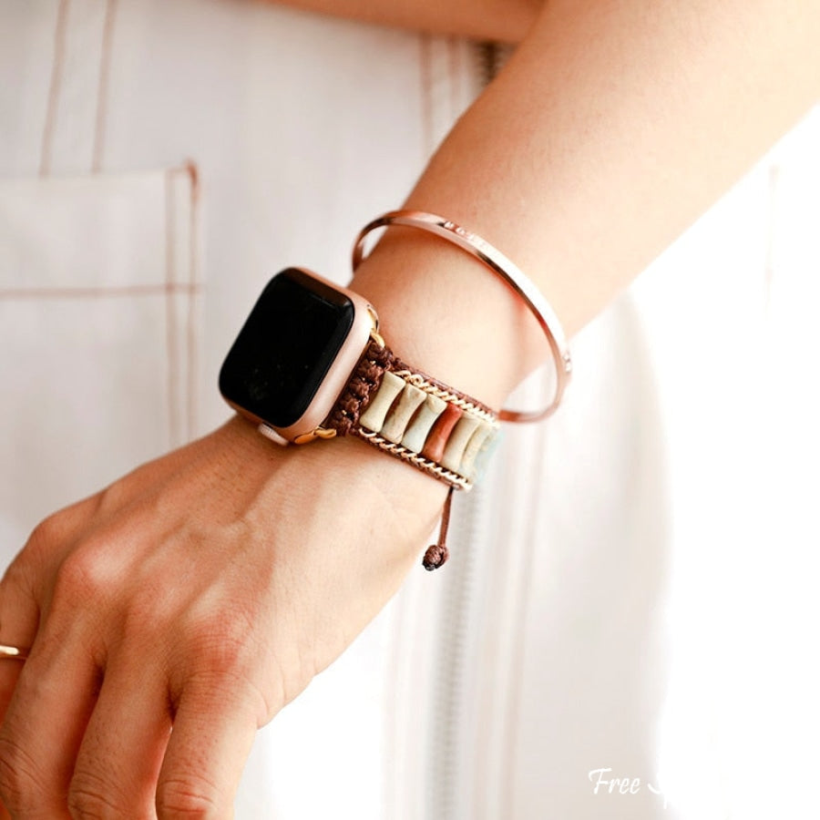 Natural King Jasper Stone Apple Watch Band - Free Spirit Shop