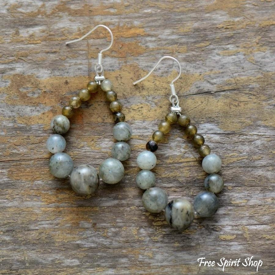 Natural Labradorite Beaded Earrings - Free Spirit Shop
