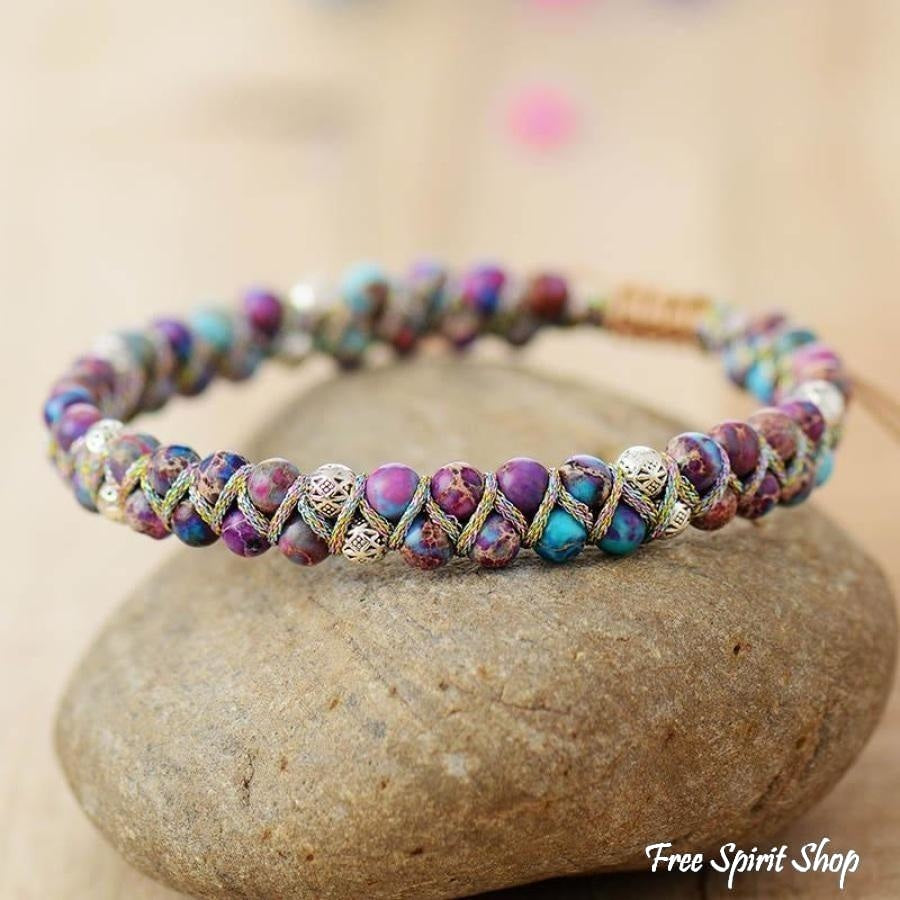 Natural Purple Jasper Friendship Bead Bracelet - Free Spirit Shop