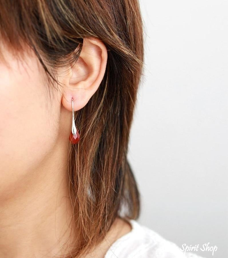 Natural Red Jasper Tear Drop Earrings - Free Spirit Shop