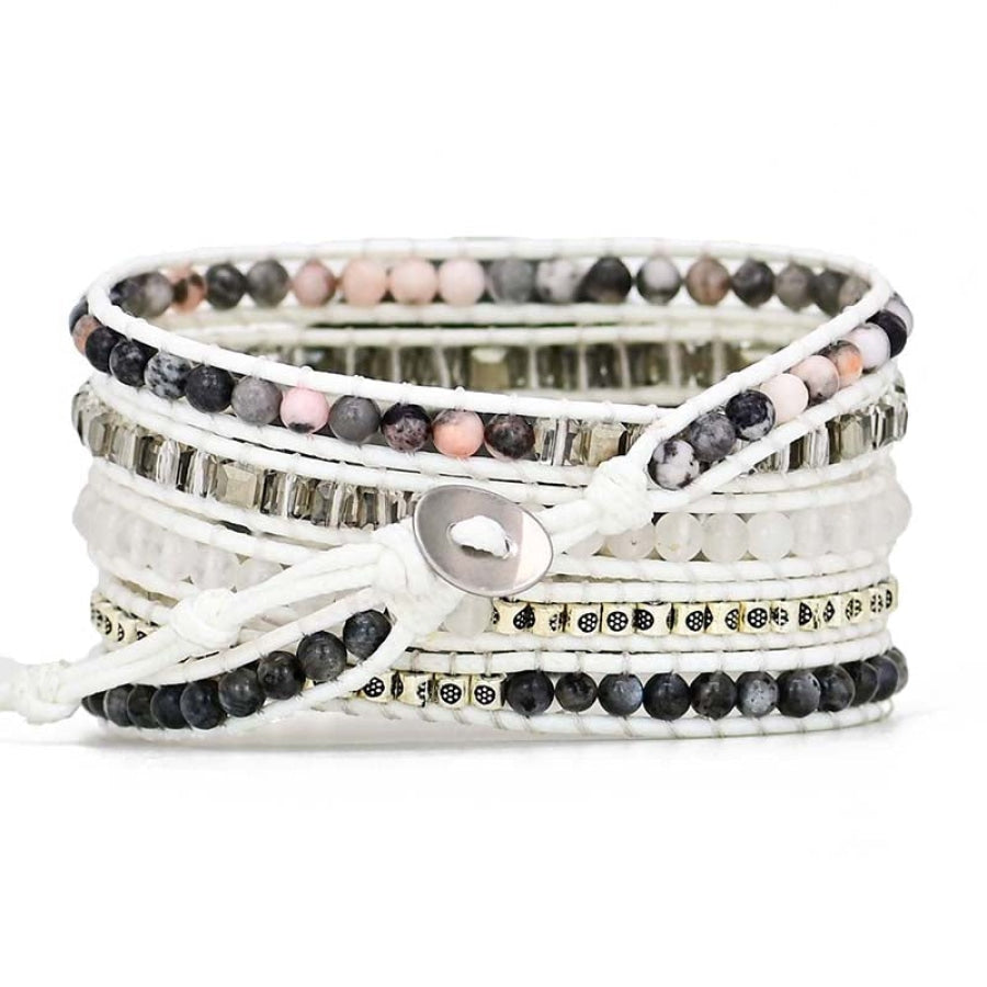 Natural Rhodonite & Labradorite Beaded Samsung Watch Band - Free Spirit Shop