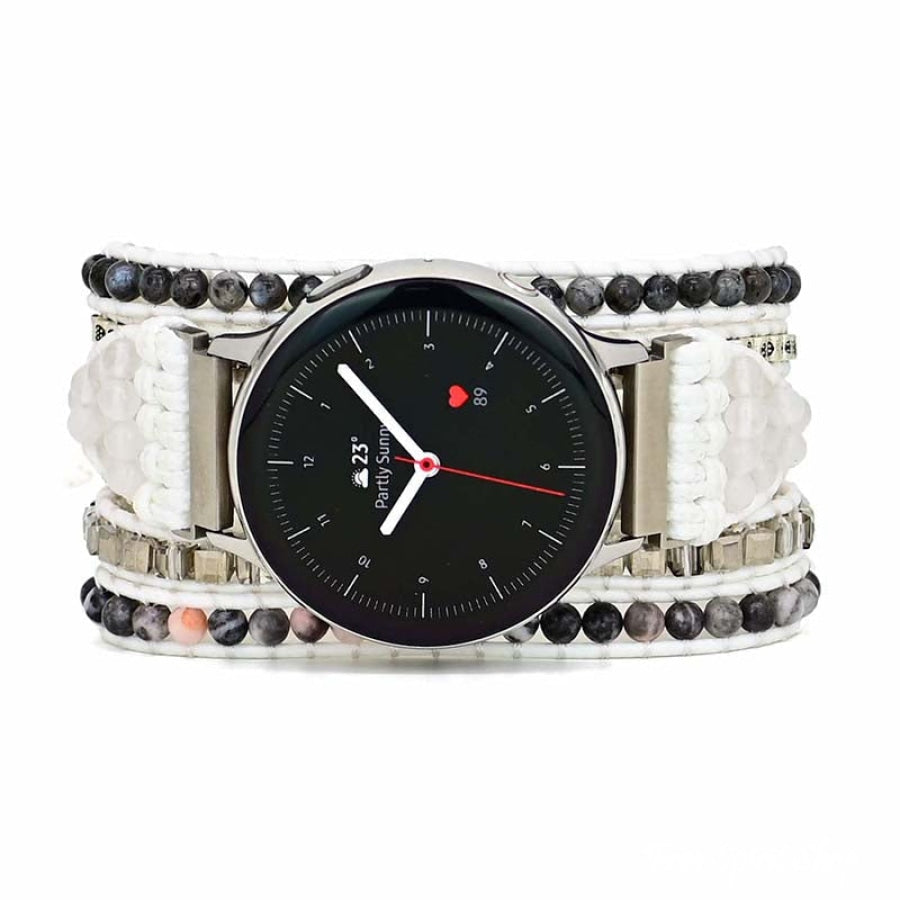 Natural Rhodonite & Labradorite Beaded Samsung Watch Band - Free Spirit Shop