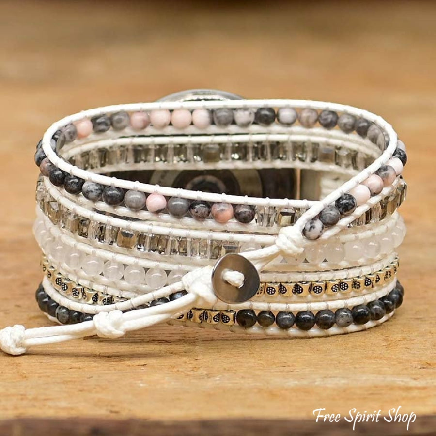 Natural Rhodonite & Labradorite Beaded Samsung Watch Band - Free Spirit Shop