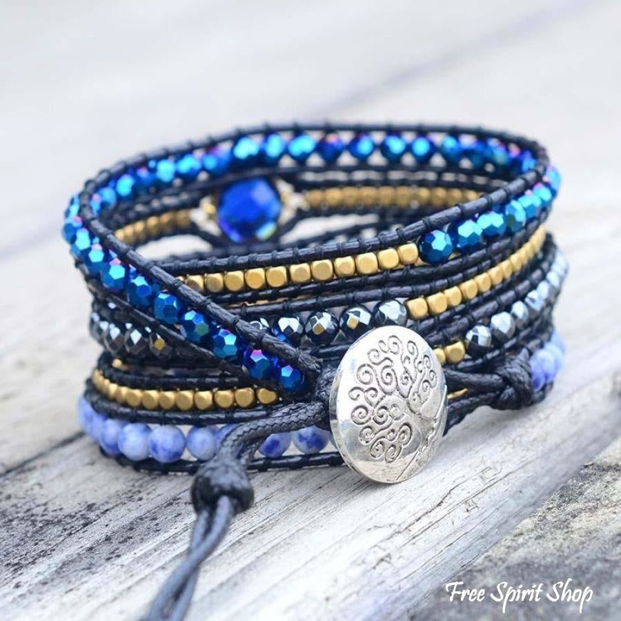 Natural Sodalite Magic Blue Wrap Bracelet - Free Spirit Shop