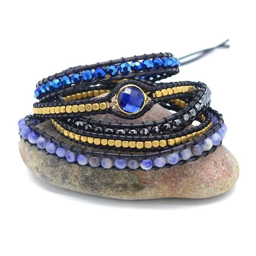 Natural Sodalite Magic Blue Wrap Bracelet - Free Spirit Shop