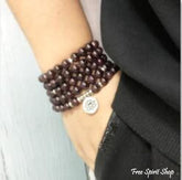 108 Natural Garnet Mala Bead Bracelet - Free Spirit Shop