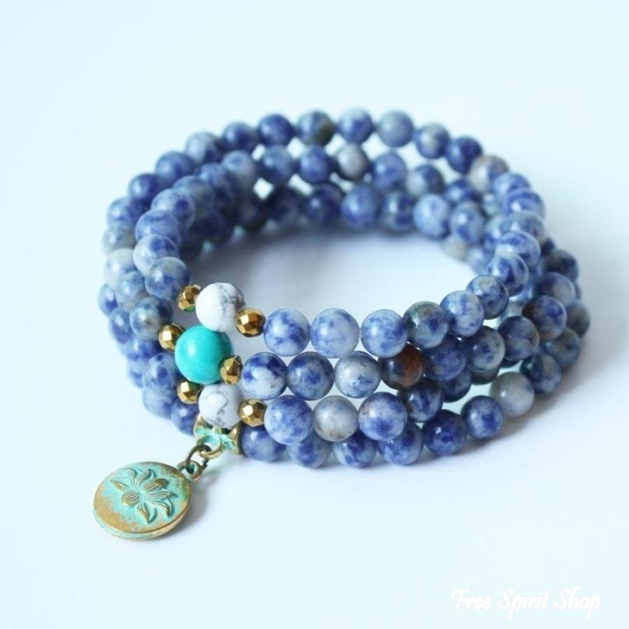 108 Natural Sodalite Gemstone Bead Mala Prayer - Free Spirit Shop