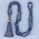 108 Natural Sodalite Mala Bead Necklace - Free Spirit Shop