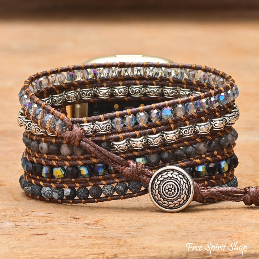 Black Onyx Beaded Fitbit Watch Band - Free Spirit Shop