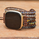 Black Onyx Beaded Fitbit Watch Band - Free Spirit Shop