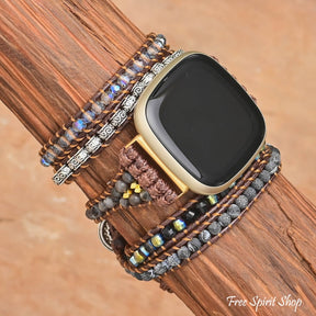 Black Onyx Beaded Fitbit Watch Band - Free Spirit Shop