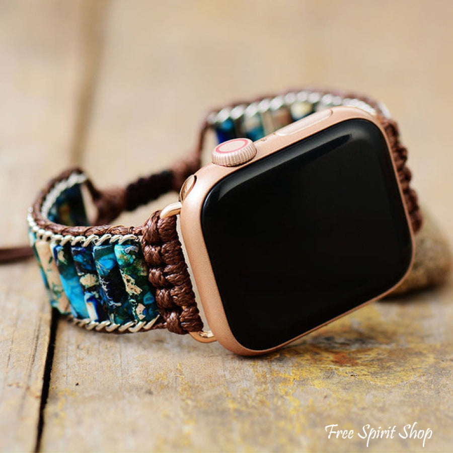 Blue Jasper Tube Apple Watch Band - Free Spirit Shop