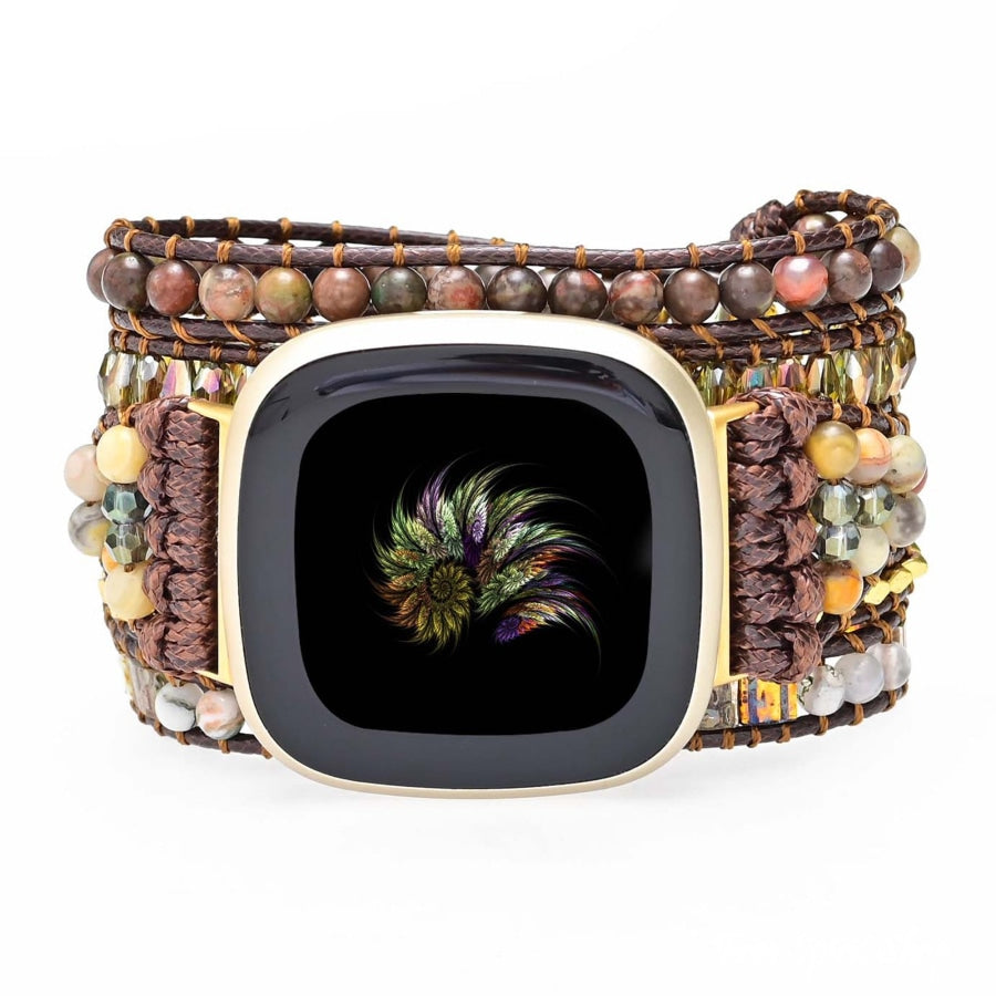 Brown Onyx Beaded Fitbit Watch Band - Free Spirit Shop
