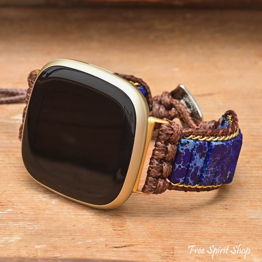 Dark Blue Jasper Fitbit Watch Band - Free Spirit Shop