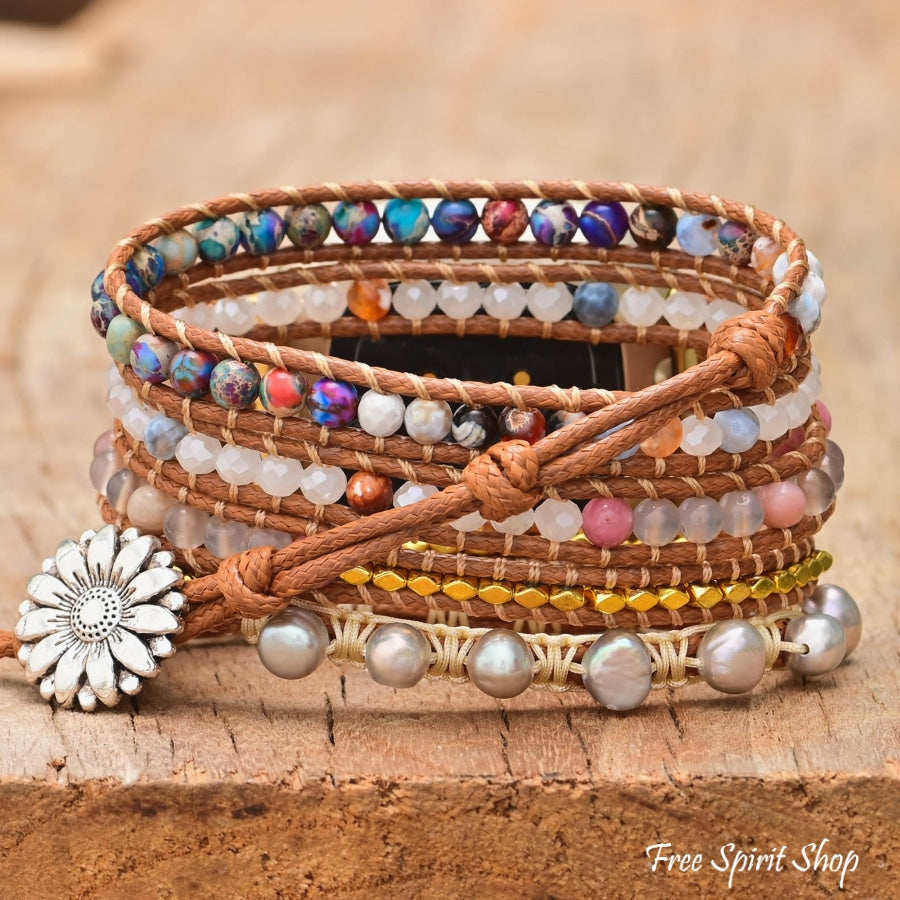 Freshwater Pearl & Mixed Bead Fitbit Watch Band - Free Spirit Shop