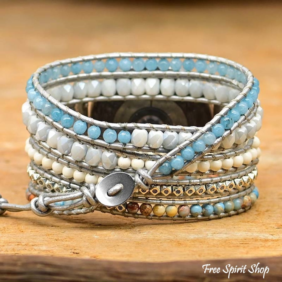 Google Pixel Watch Band With Amazonite & King Jasper Beads - Free Spirit Shop