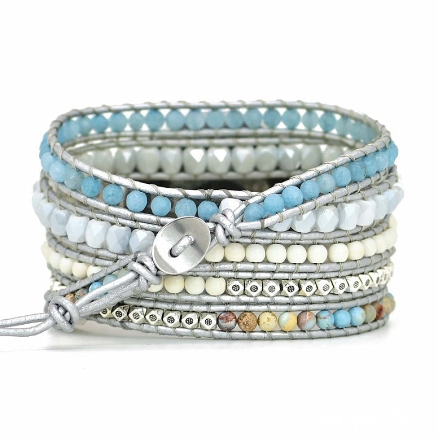 Google Pixel Watch Band With Amazonite & King Jasper Beads - Free Spirit Shop