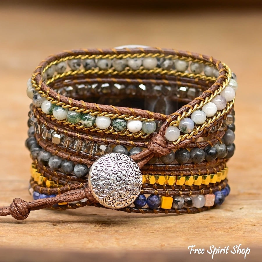 Google Pixel Watch Strap With Natural Labradorite Beads - Free Spirit Shop