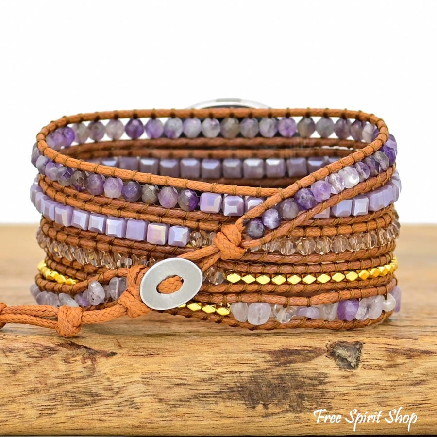 Google Pixel Watch Strap With Purple Amethyst Beads - Free Spirit Shop