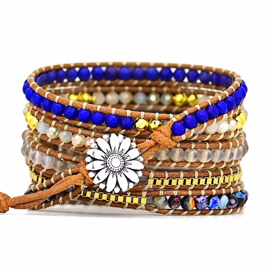 Google Pixel Watch Strap With Vibrant Blue Beads - Free Spirit Shop