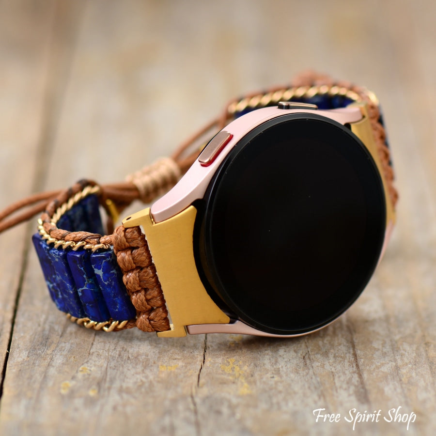 Handmade Dark Blue Jasper Samsung Galaxy 4 Watch Band - Free Spirit Shop