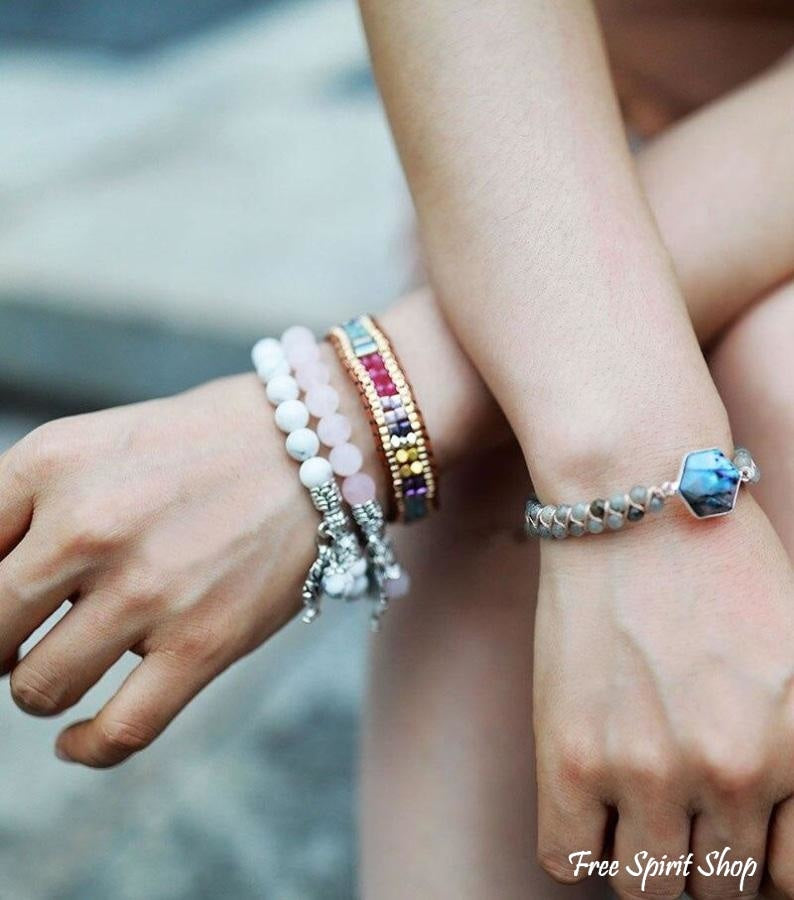 Handmade Multi-color Beaded Wrap Bracelet - Free Spirit Shop