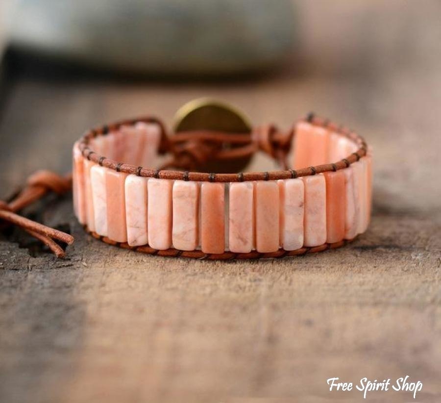 Handmade Natural Jasper & Agate Stone Bracelet - 3 Colours - Free Spirit Shop