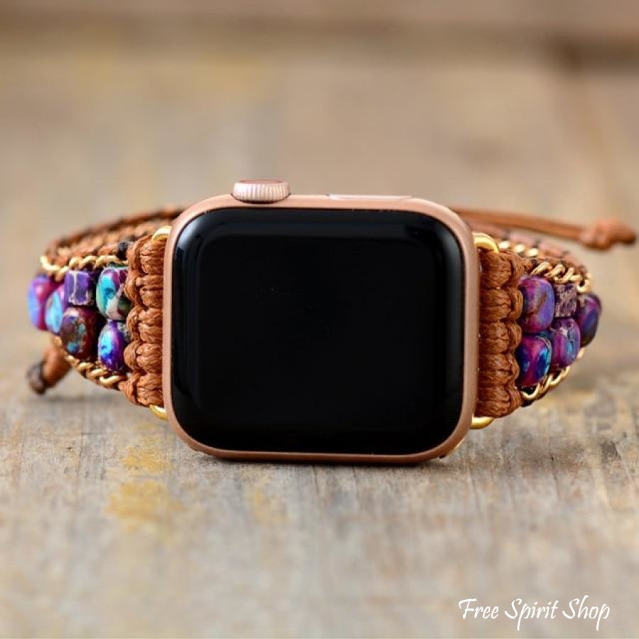 Handmade Purple Jasper Apple Watch Band - Free Spirit Shop