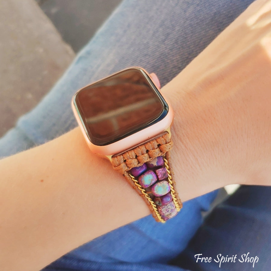 Handmade Purple Jasper Apple Watch Band - Free Spirit Shop
