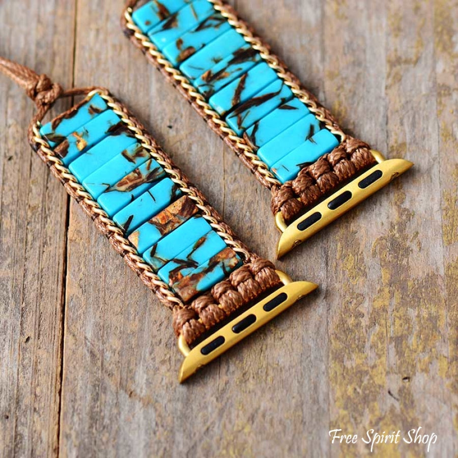 Handmade Turquoise Jasper Apple Watch Band - Free Spirit Shop