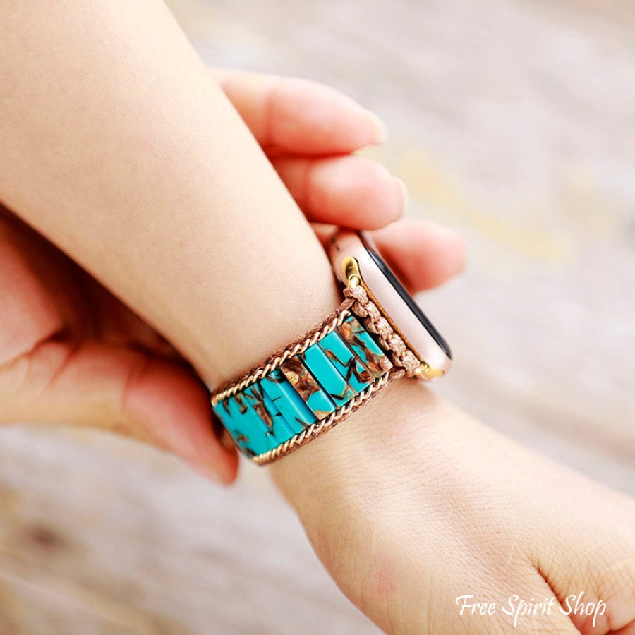 Handmade Turquoise Jasper Apple Watch Band - Free Spirit Shop