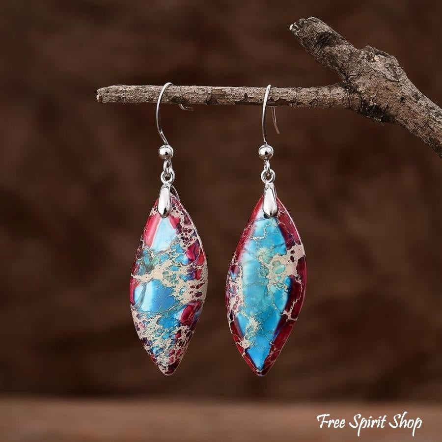 Imperial Jasper Teardrop Earrings - Free Spirit Shop
