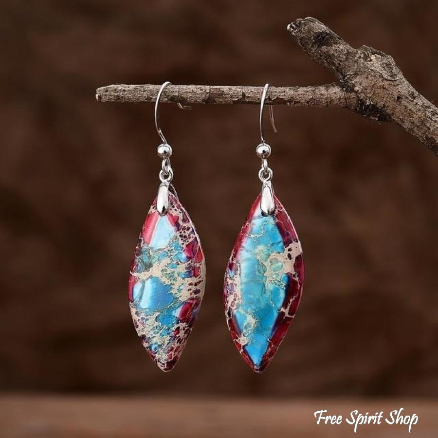Imperial Jasper Teardrop Earrings - Free Spirit Shop