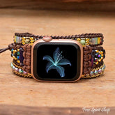 Handmade Mixed Bead & Brown Cord Apple Watch Band - Free Spirit Shop