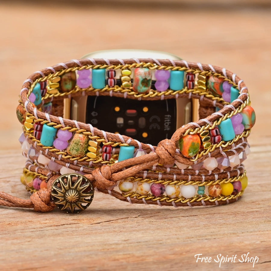 Multi-color Candy Bead Fitbit Watch Band - Free Spirit Shop