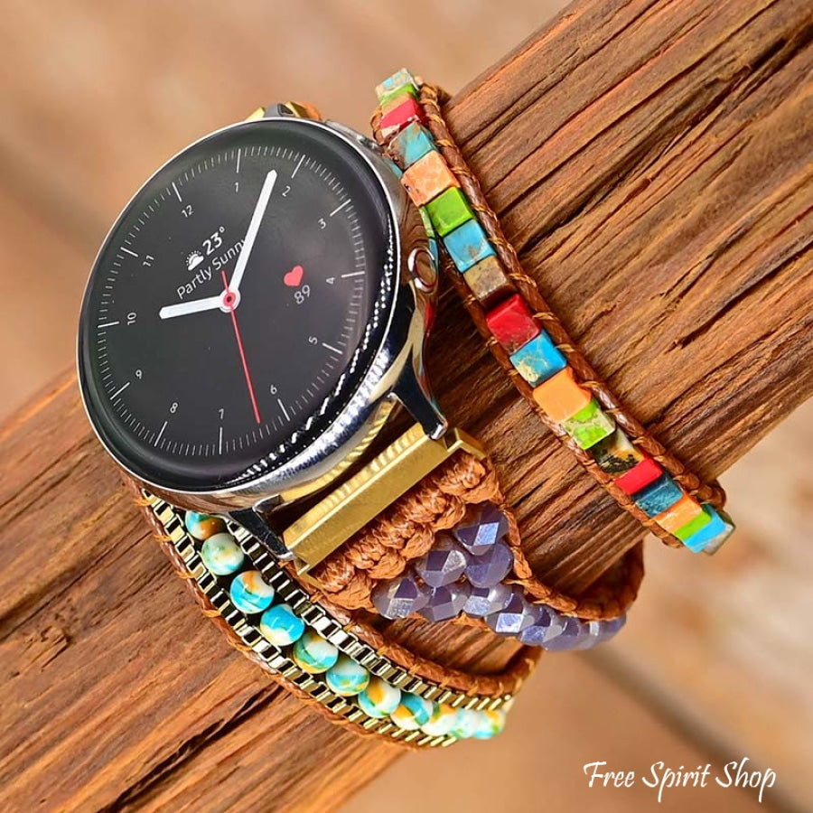 Multicolor Stone Bead Samsung Watch Band - Free Spirit Shop