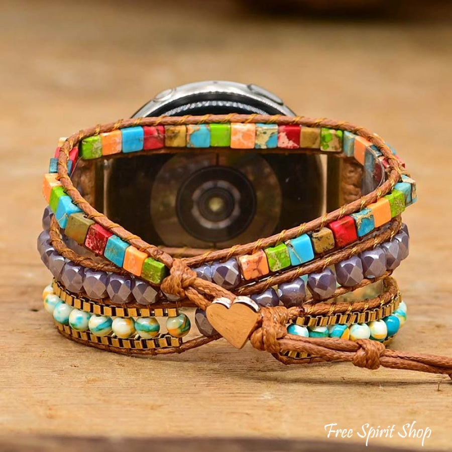 Multicolor Stone Bead Samsung Watch Band - Free Spirit Shop