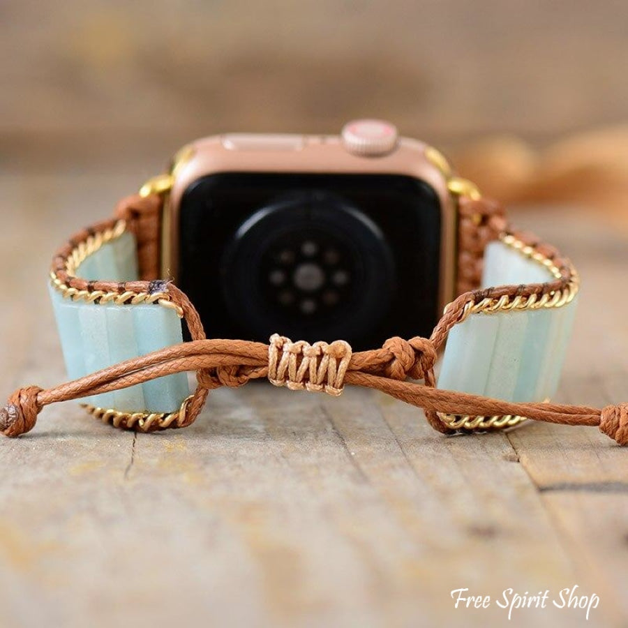 Natural Amazonite Apple Watch Band - Free Spirit Shop